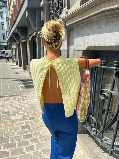 Luftig & flatterende kvinders strikketop – boxy design, blødt stof, til sommerbegivenheder 1