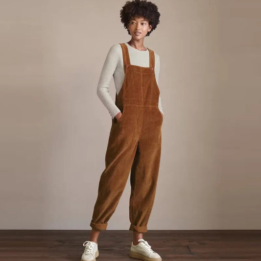 Blødt dame jumpsuit – afslappet pasform, fløjl, til hverdag og fest 1