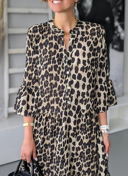 Stilfuld Leopardprint Sommerkjole Til Kvinder I Plus Størrelse - Perfekt Til Sommergarderoben-3